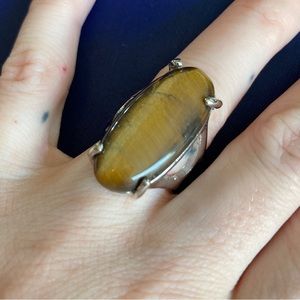 Large tiger eye ring